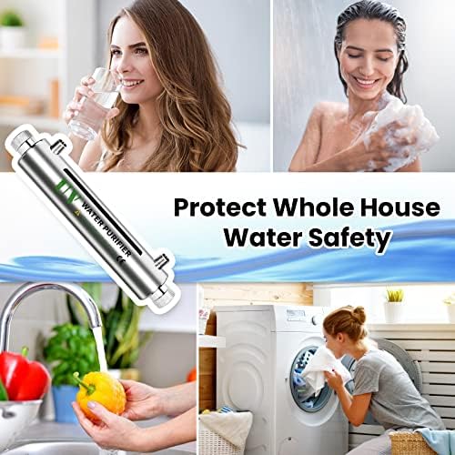 UV Water Filter,Add-on Kit for Under Sink Water Filtration Systems,Ultraviolet Water Purifier Sterilizer Filter for Whole House Water Purification,2GPM 110V,Consumed Power 21W, Lamp Power 16W - Image 7