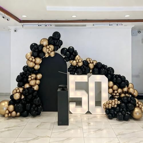 Black and Gold Balloon Arch Kit,129Pcs Gold and Black Balloons - Image 6