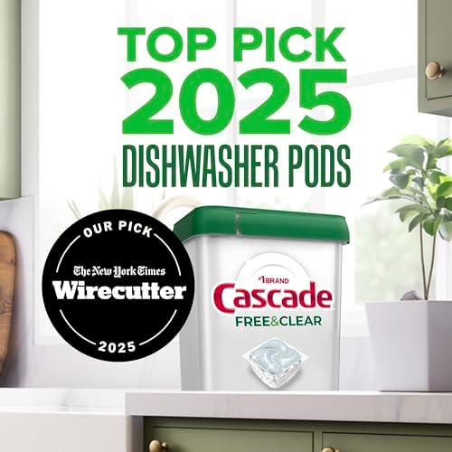 Cascade Free & Clear Dishwasher Pods, Dishwasher Detergent, Dish Detergent Soap, Unscented, 62 Count (Pack of 2) - Image 2