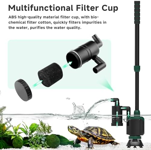 AQQA 6-in-1 Aquarium Gravel Cleaner, 600GPH Adjustable Water Flow Tool - Image 4