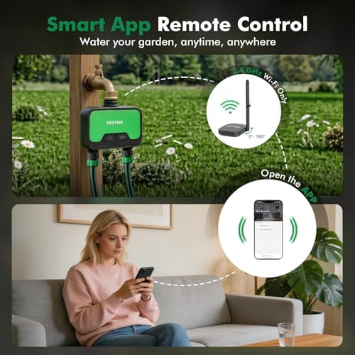 RESTMO Smart WiFi 2-Zone Sprinkler Timer, APP Control Timer - Image 2
