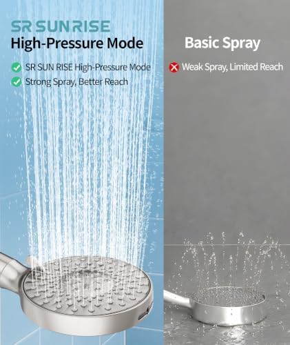 SR SUN RISE Filtered Shower Head with Handheld High Pressure 9 Spray Mode Showerhead Detachable Shower Head Water Softener Filters Beads for Hard Water Remove Chlorine 4 Filters Light Champagne - Image 5