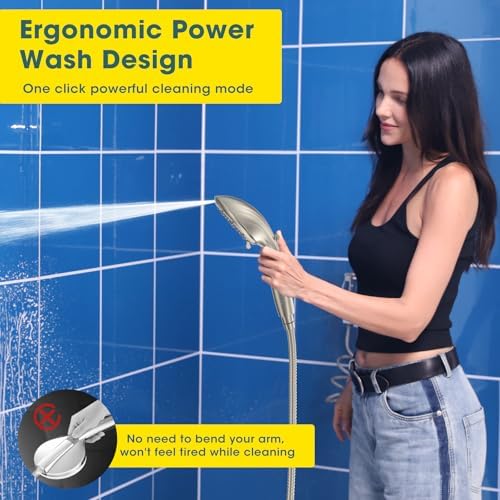 FASDUNT High Pressure Filtered Handheld Shower Head, Brushed Nickel - Image 5