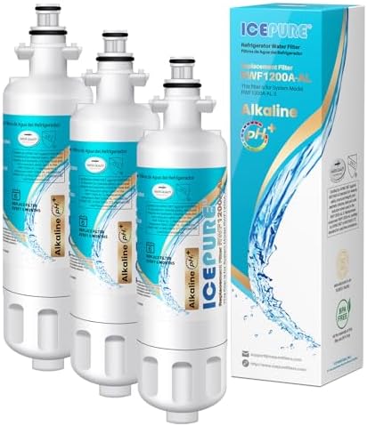 ICEPURE Alkaline ADQ36006101 Water Filter Replacement for LG LT700P,3PACK by ICEPURE