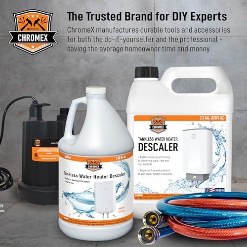 Chromex Tankless Water Heater Descaling Solution | Highly Effective Descaler Restores Heating Efficiency, 2.5 Gallon Bottle - Image 6