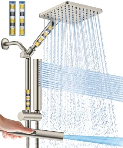 High Pressure Filtered Shower Head with Handheld Combo by HOMBETER