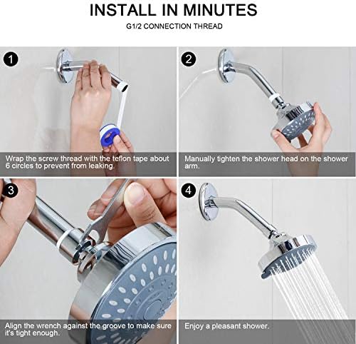 High Pressure Shower Head, HOPOPRO 5-Mode Fixed Showerhead, NBC Recommended - Image 7
