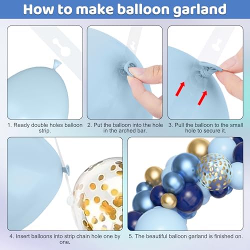 Amandir 153pcs Navy Blue Gold Balloon Garland Arch Kit Different Sizes - Image 5