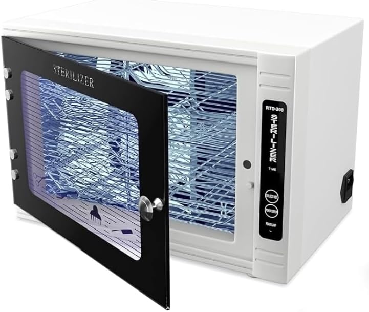 UV Sanitizing Cabinet (12L) Large Capacity - Metal Chemical-Free UVC Cleaner Box with Easy to Use Timer (5-60 Min) for Salon Tools, Manicure Supplies, Baby Bottles, Phones, Cutlery & More by Professionalsterilizer
