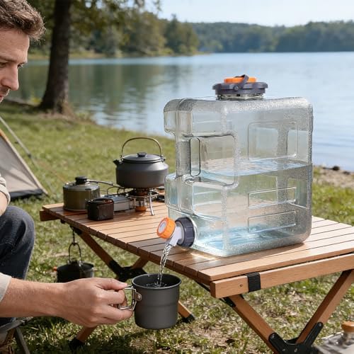 REDCAMP 5.3Gallon/20L Portable Camping Water Container with Spigot, Grey - Image 3