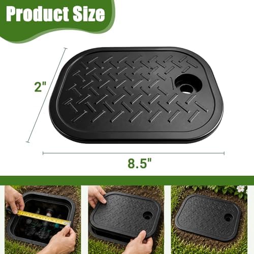 8" Oval Sprinkler Valve Box Cover, Black Irrigation Cap, 1 Pc - Image 2