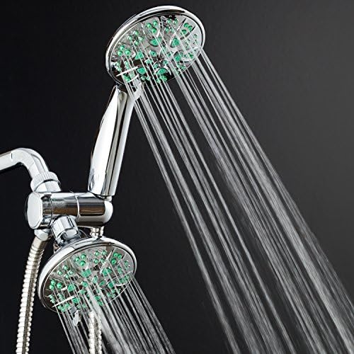 AquaDance for California - Premium High Pressure Antimicrobial 30-setting 3 Way Dual Handheld Shower Head Combo, Stainless Steel Hose, Water Diverter - Chrome Finish - Image 5