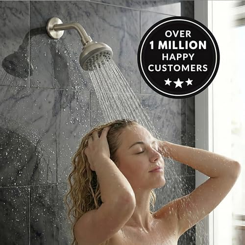 Aqua Elegante Pressure Boosting Shower Head - 2.5 GPM - Brushed Nickel - Image 7