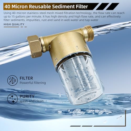 40 Micron Reusable Brass Water Filter for Washing Machine/RV - Image 2