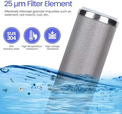 Stainless Steel Cleanable Wire Mesh Filter Cartridge 10”Length,2.5"OD(25 Micron) - Image 3