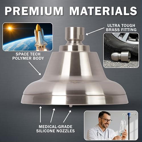 Aqua Elegante Massage Shower Head With Mist - 1.8 GPM - Brushed Nickel - Image 4