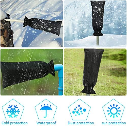 Frienda 2 Pcs Outdoor Faucet Cover for Winter Freeze Protection Large,Black - Image 5