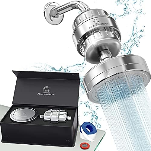 AquaHomeGroup Filtered Shower Head, 20+3 Stage, Reduces Chlorine, Chrome by Aquahomegroup