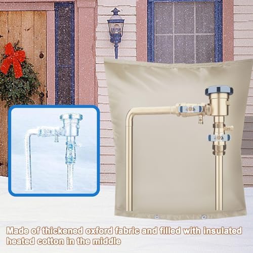 Backflow Preventer Insulation Cover,Pipe Insulation,Outdoor Pipe Covers For Winter Freeze Protection,Outdoor Faucet Covers For Winter Freeze Protection,Insulated Pipe Covers For Outside (30w*24h) - Image 3