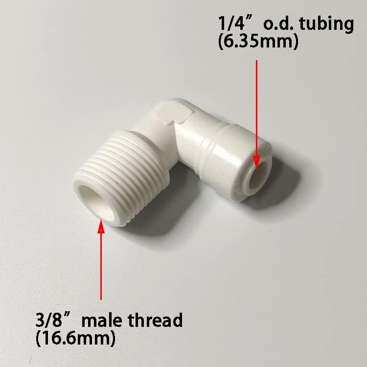 Malida Male Push To Connect Tube Fitting,water purifiers Quick Connector Drinks Dispense and water filtration system fittings (3/8 NPT Male x 1/4 OD Tube Elbow) - Image 2