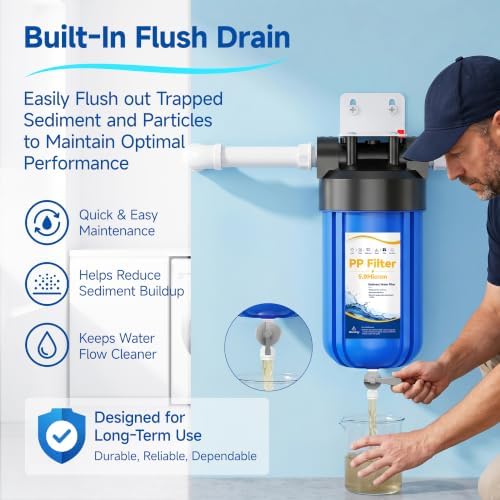 Whole House Water Filter System, Big Blue 10"x4.5" with PP Sediment Filter - Image 4
