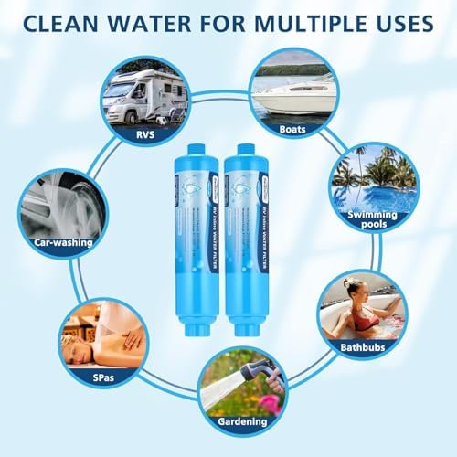 4-Pack RV Inline Water Filter with KDF&GAC for Fresh Drinking Water - Image 4