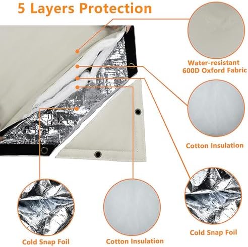 HUIOP Backflow Preventer Cover,Backflow Preventers Protection, 12" W x 13" H Backflow Winter Cover, Insulated Cover Pouch for Irrigation Backflow Valve, Sprinkler Valves in Snow or Sun Exposure - Image 5