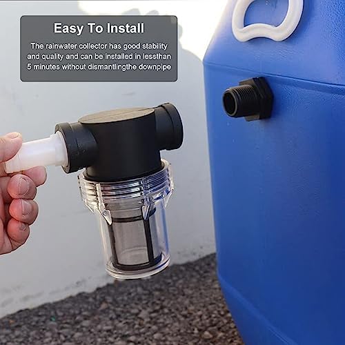 Rain Barrel Diverter and Parts Kit, Water Collection System to Convert Containers into Rain Barrels, Catch Rain Water for Outdoor Chores, Rainwater Collector Downpipe with Filter & 19.6 inch Hose - Image 5
