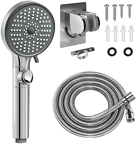 RV Shower Head with Hose, High Pressure 5 Mode Shower head Replacement, Showerheads for RV/Campers, Travel Trailer, Motorhome for Water Saving, Handheld Shower Head Holder and Hose, On Off Switch by FOCSPROD