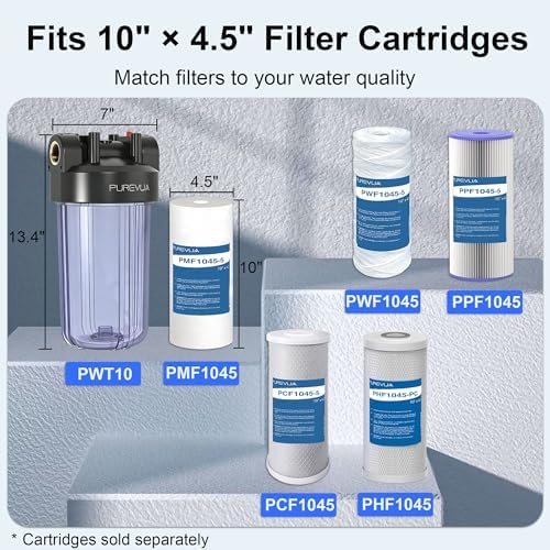 PWT10 Whole House Water Filter Housing, Fits 10” x 4.5” Big Filters - Image 2