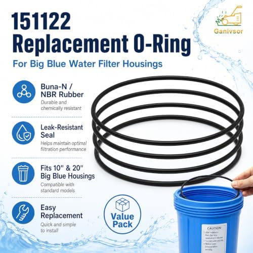 Ganivsor 4-Pack 151122 Water Filter O-Ring Replacement for Pen-tek Big Blue 10" and 20" Whole House Filtration, Compatible with Culligan HD-950, American Plumber W10-PR, Buna-N Leak-Proof Seal - Image 2