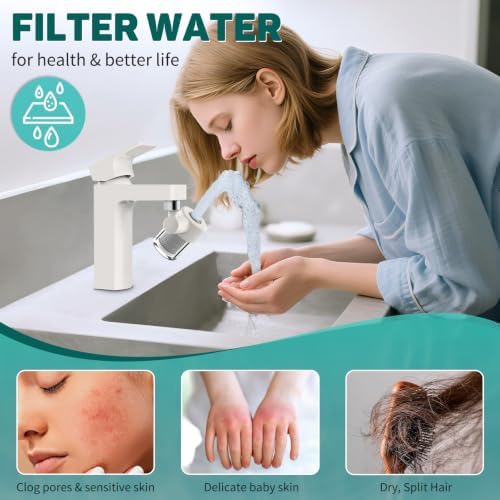 CECEFIN 720 Swivel Sink Faucet Water Filter NSF/ANSI/CAN 372, 22pcs Adapter - Image 2