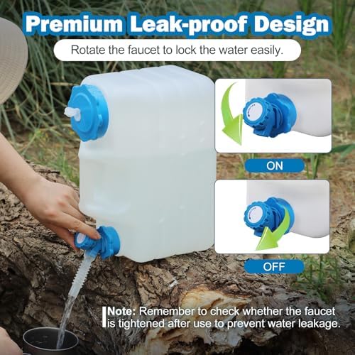 REDCAMP 3 Gallon/11L Portable Water Container with Spigot, White 2 Pack - Image 4