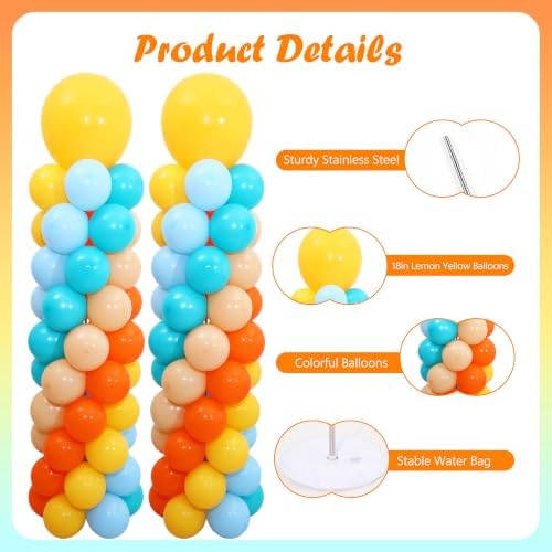 Here Comes the Son Balloon Column Stand Kit Set of 2 for Floor - Image 4