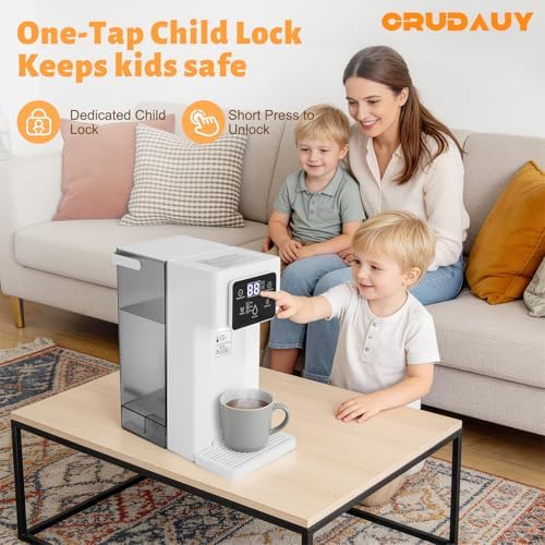 1500W Instant Hot Water Dispenser, 3L/0.79gal Instant Hot Water Dispenser Filter, Desktop Electric Water Dispenser w/Smart Touch Screen&Child Lock for Office, Bedroom, Kitchen, ALW-HT18, White - Image 4