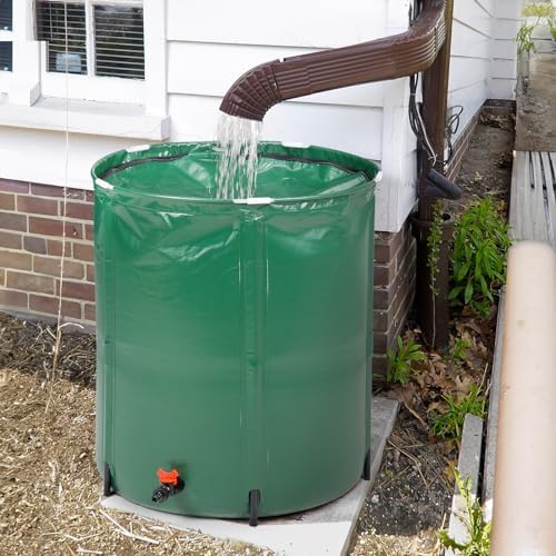 Collapsible Rain Barrel,Portable Water Storage Tank,Collection System Downspout, Water Catcher Container with Filter Spigot Overflow Kit (Green,50 Gallon) - Image 5