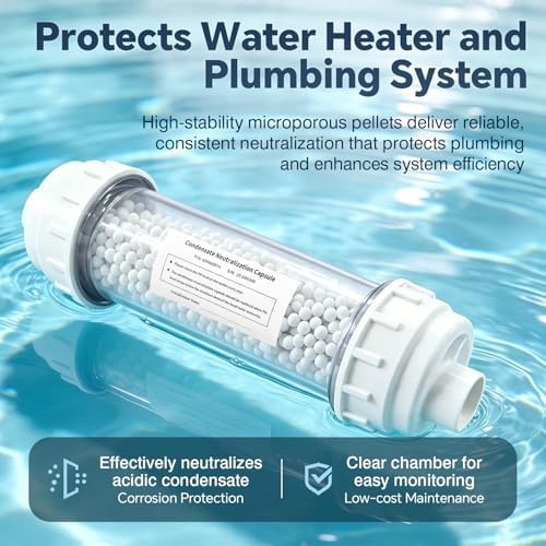 804000074 Condensate Neutralizer Kit Compatible with Rinnai Tankless Water Heater & Boiler, Acidic Condensate Neutralizer with Transparent Window, Prevents Pipe Corrosion, Replaces OEM 804000074 - Image 5