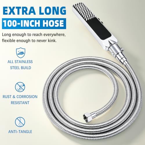 YDmeet High Pressure Dog Shower Attachment with ON/OFF Switch (Chrome) - Image 5