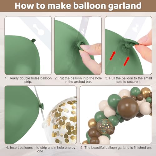 Amandir 153pcs Sage Green Brown Balloon Garland Arch Kit Different Sizes - Image 3
