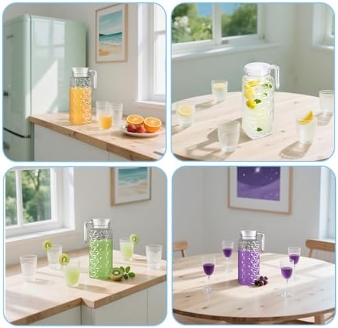 2 Pack 1.1L Plastic Pitcher with Lid and Handle, Unbreakable - Image 7