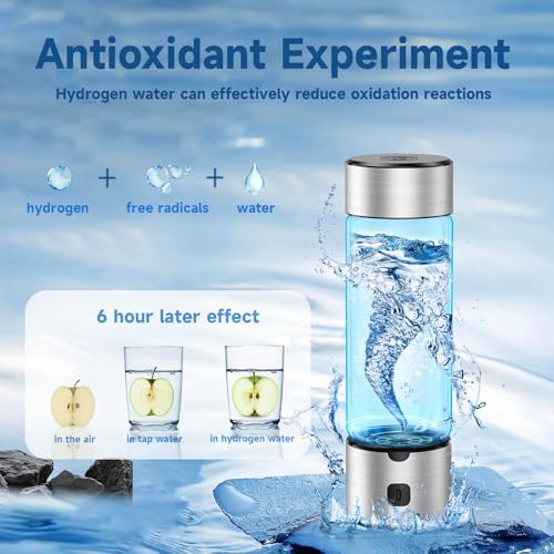 Hydrogen Water Bottle for Skin & Wellness 460ml Rechargeable Hydrogen Generator with SPE/PEM Technology, Anti Aging Hydrogen Rich Water in 3 Mins, Portable for Women, Travel, Home, Beauty - Image 3