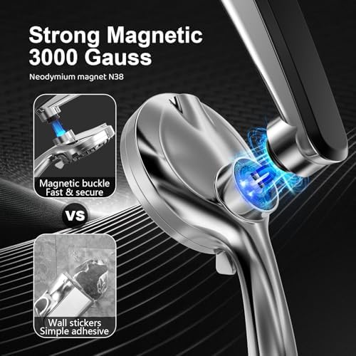 12-Inch High Pressure Rain Shower Head with Handheld Spray Combo, Magnetic - Image 2