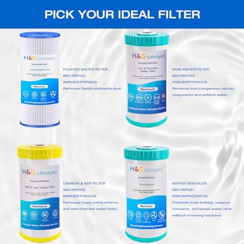 H&G Lifestyles 10" x 4.5" Whole House KDF and Carbon Water Filter, Reduce Chlorine Heavy Metal Improve Water Taste,Compatible with 84637, WPX5BB97P, PC10, 355214-45, 355215-45, WP10BB97P, WP5BB97P - Image 7
