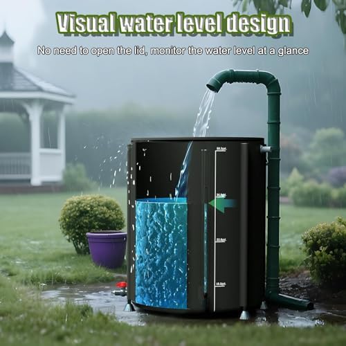 Portable Rainwater Harvesting System Water Storage Tank with Filter Rain Barrel Ideal for Garden/Outdoor/Lawn Use(Green,160L) - Image 5