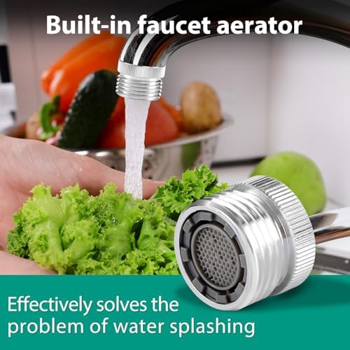 Faucet Adapter with Aerator,Garden Hose to Sink Faucet Adapter,Faucet to Garden Hose Adapter for Bathroom and Kitchen, Sink Hose Attachment with 3/4" GHT Thread Chrome - Image 5