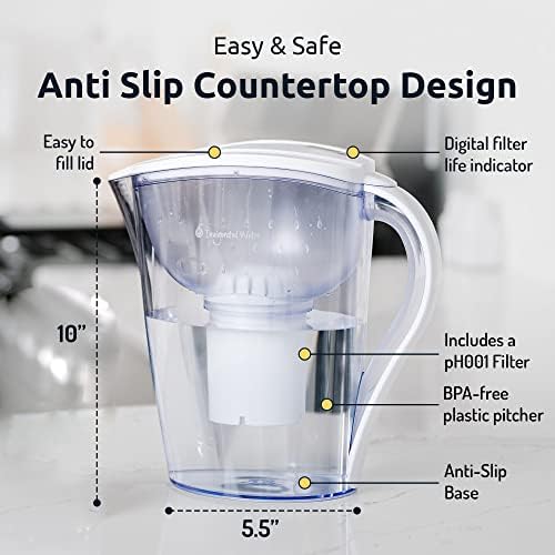 Invigorated Water High pH Alkaline Water Filter Pitcher, 15-Cup, White - Image 3