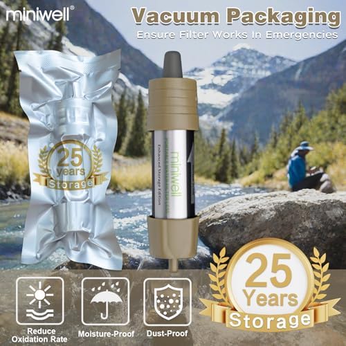 Miniwell L630 Portable Water Filter with Upgraded Vacuum Packaging - 25 Year Storage, Long Lasting and Versatile Usage Options, 2 Pack Filter and 1L Bottles - Image 3