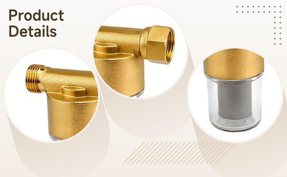 40 Micron Brass Inline Spin Down Sediment Water Filter, Pre-Filter System for Water Heaters, Washing Machines and Faucets, Removes Rust and Scale - Image 2