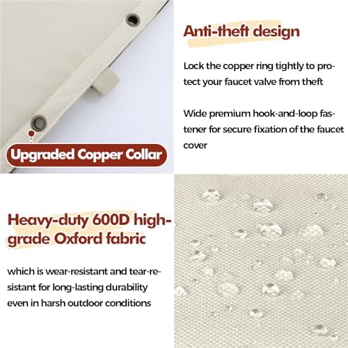 SUNICO Sprinkler Covers for Outside Valve-5°F,Winter Insulate,24x26in,Beige - Image 6