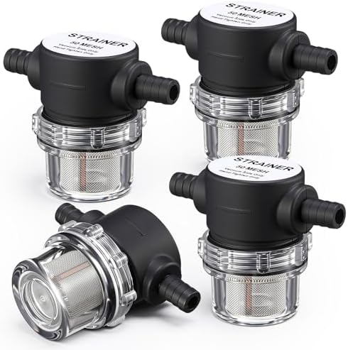 Dreyoo 4 Pack Water Pump Strainers, 3/8 Inch ID Hose Barb by Dreyoo
